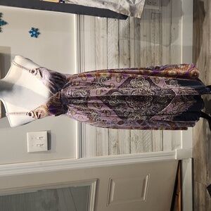 EUC Lcky Brand Women's full length Paisley Dress sz S